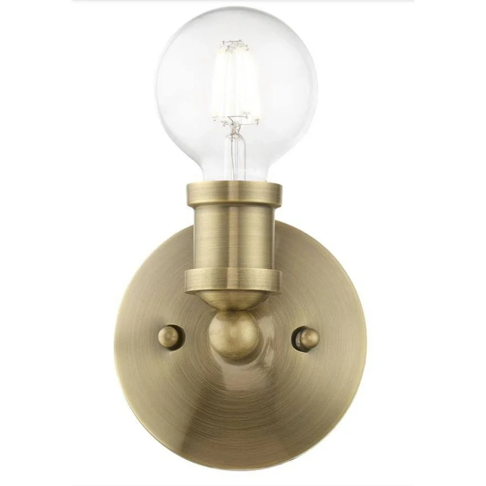 Lansdale 1 Light 5 inch Antique Brass Single Vanity Sconce Wall Light Livex